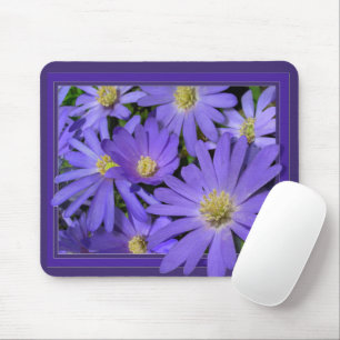 Tapis de souris Fleurs Bleues Cadeaux d'ordinateur