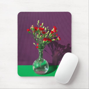 Tapis De Souris Fleurs   Bouquet Carantion Rouge