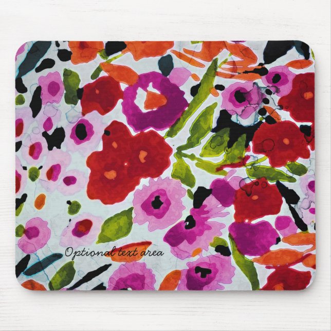 Tapis De Souris Fleurs brillantes printanières Florales Elégante A (Devant)