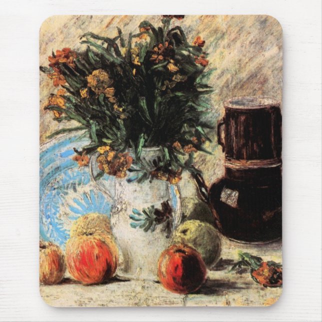Tapis De Souris Fleurs, Café et Fruit de Vincent van Gogh (Devant)