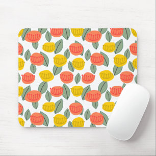 Tapis De Souris Fleurs corail et or