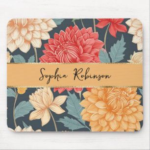 Tapis De Souris Fleurs Dahlia Élégantes
