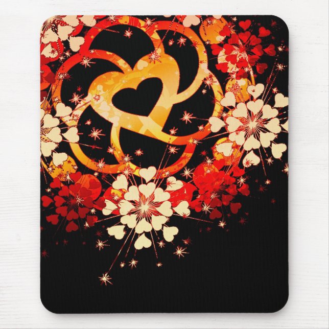 Tapis De Souris Fleurs d'amour enmêlées Vibrant Mousepad (Devant)