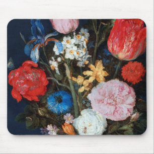 Tapis De Souris Fleurs dans un navire en verre, Jan Brueghel l'Anc