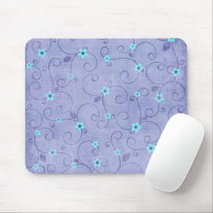 Tapis De Souris Fleurs d'Aqua sur violet