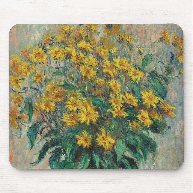 Tapis De Souris Fleurs d'artichauts de Jérusalem par Claude Monet (Devant)