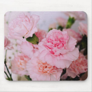 Tapis De Souris fleurs de carnation rose Photographie de style vin