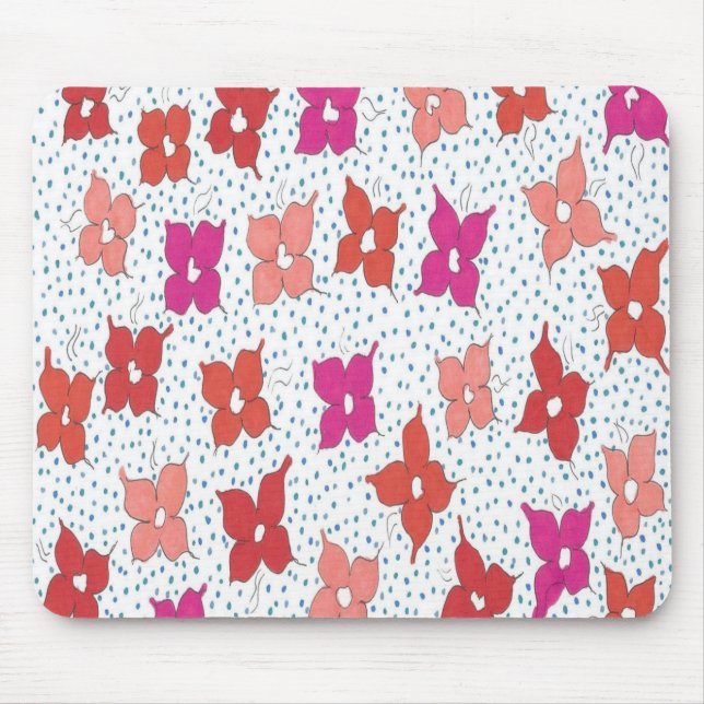 Tapis De Souris Fleurs de fête et Pois (Devant)