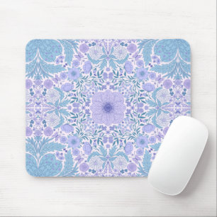 Tapis De Souris Fleurs de jardin rétro en bleu et violet