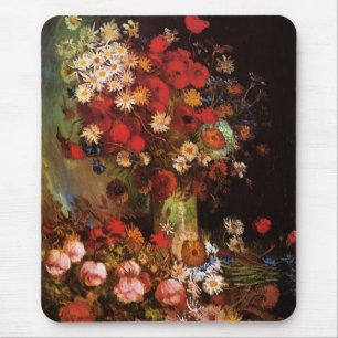 Tapis De Souris Fleurs de la vie morte dans un vase par Vincent va