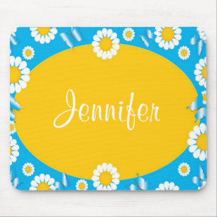 Tapis De Souris Fleurs de marais Bleu & Jaune Personnalisé Mousep