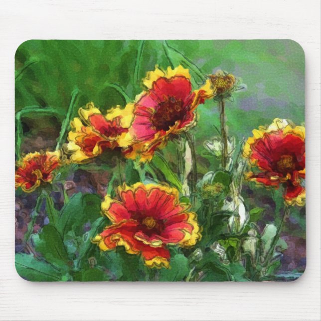 Tapis De Souris Fleurs de marguerite Blanket Aquarelle (Devant)