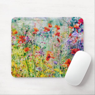 Tapis De Souris Fleurs De Pavot Dans Le pré Mignonne Nature Extéri