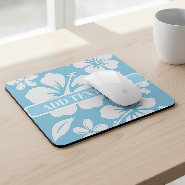 Tapis De Souris Fleurs de plage bleu tropical (Créateur téléchargé)