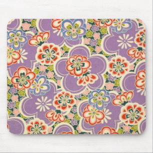 Tapis De Souris Fleurs de pourpre, de Teal, de bleu, de rouge,