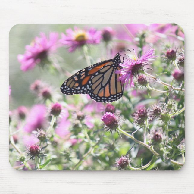 Tapis De Souris Fleurs de prés papillons et violets (Devant)