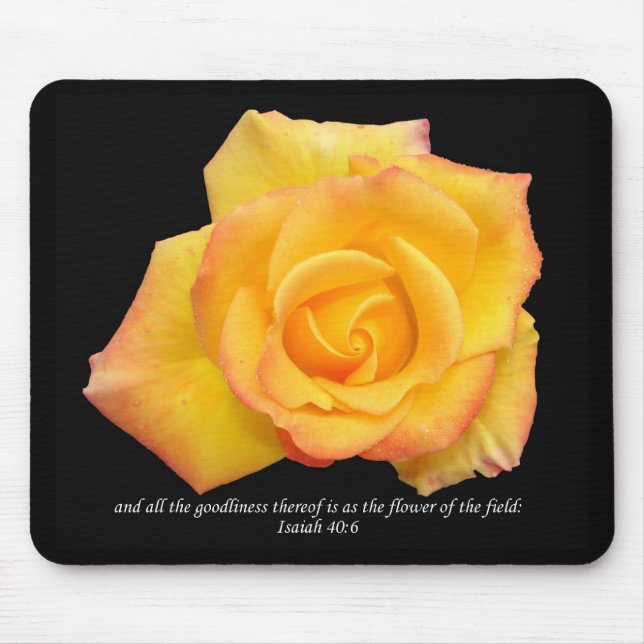 Tapis De Souris Fleurs De Rose Jaune Du Champ Mousepad (Devant)