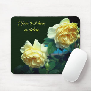 Tapis De Souris Fleurs de rose jaune personnalisées