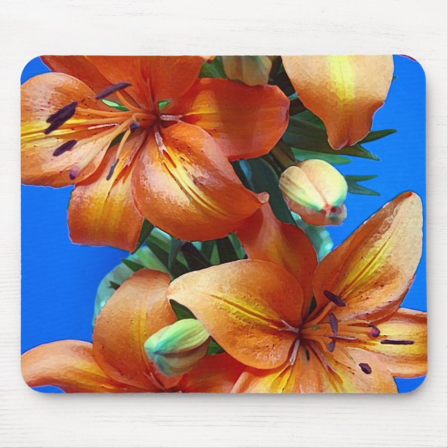 Tapis De Souris Fleurs de tilleul orange imprimé mousepad (Devant)