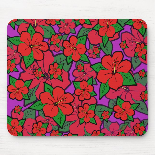Tapis De Souris Fleurs d'Hibiscus violet (Devant)