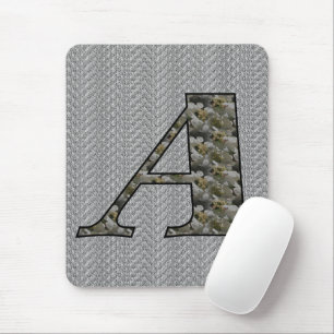 Tapis De Souris Fleurs d'hortensia à initiale de monogramme A