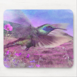 TAPIS DE SOURIS FLEURS D'OISEAU HUMMINGBIRD À FLEURS