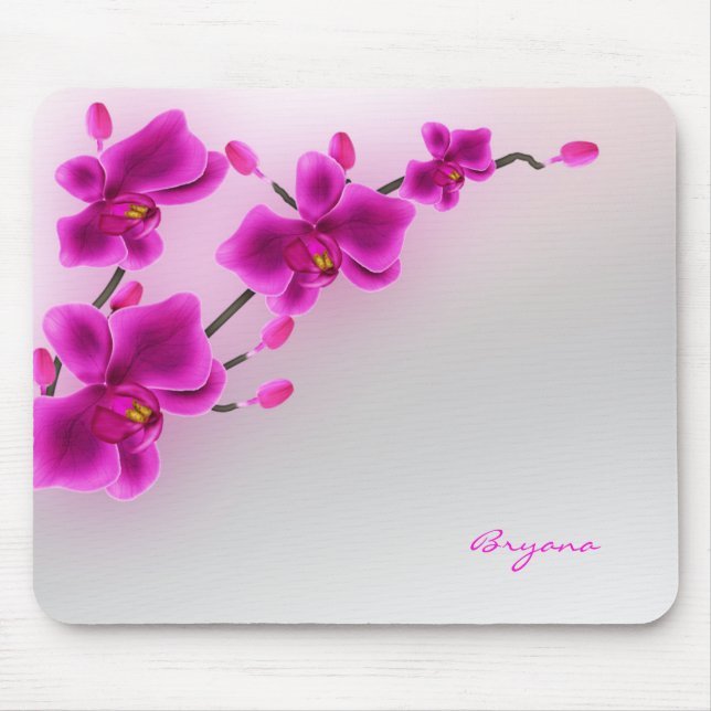 Tapis De Souris Fleurs d'orchidées Élégant floral (Devant)