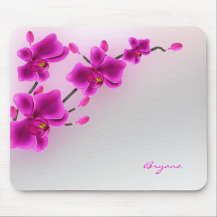 Tapis De Souris Fleurs d'orchidées Floral Élégant