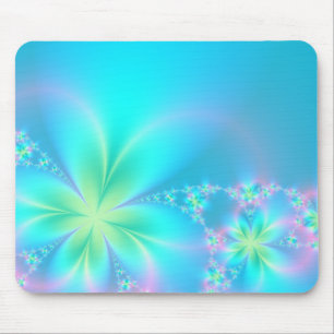 Tapis De Souris Fleurs fractales colorées