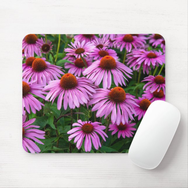 Tapis De Souris Fleurs | Jardin aux fleurs roses (Avec souris)