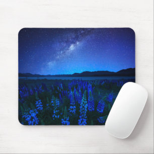 Tapis De Souris Fleurs   Lupines fleurissant à Night Lake Tekapo