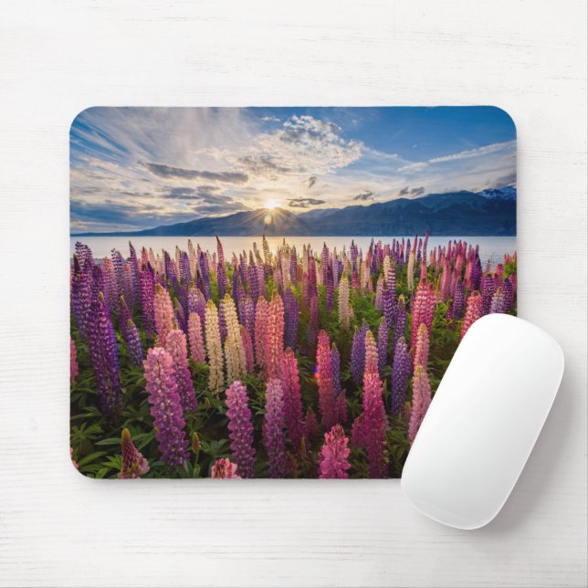 Tapis De Souris Fleurs | Lupines Nouvelle-Zélande (Avec souris)