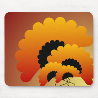 Tapis De Souris Fleurs orange et noires vives