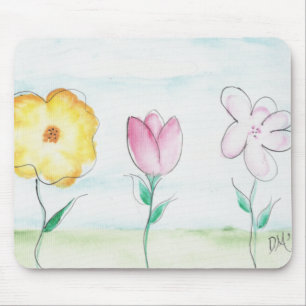 Tapis De Souris Fleurs Primitives Peintes