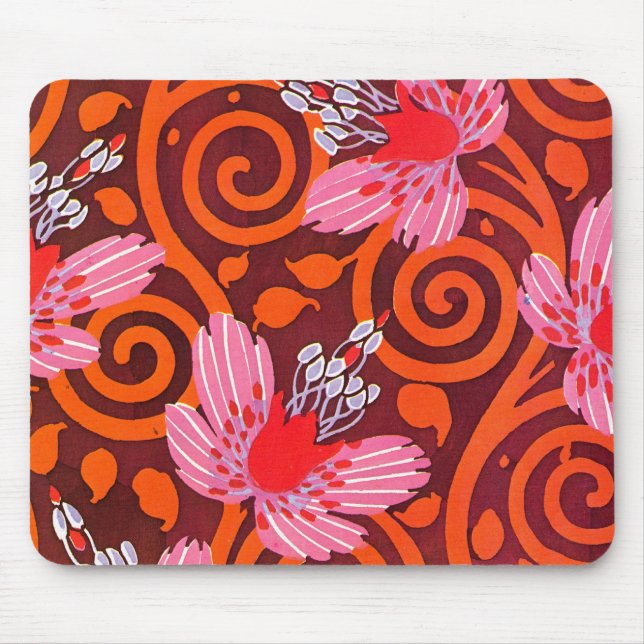 Tapis De Souris Fleurs roses Art Déco Seguy - Mousepad (Devant)