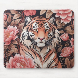 Tapis De Souris Fleurs roses de tigre en Mémerisation