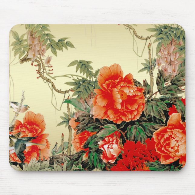 Tapis De Souris Fleurs rouges (Devant)
