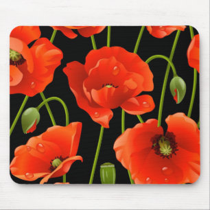 Tapis De Souris Fleurs rouges de pavot
