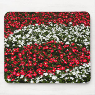 Tapis De Souris Fleurs rouges et blanches