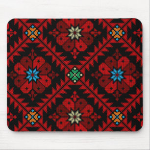 Tapis De Souris Fleurs rouges Palestine Broderie tatreez Motif