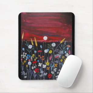 Tapis De Souris Fleurs sauvages au coucher du soleil Peinture d'Al