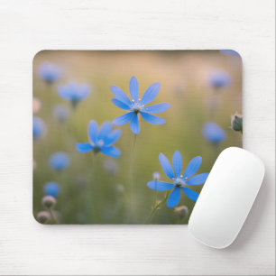 Tapis De Souris Fleurs sauvages bleus dans le pré