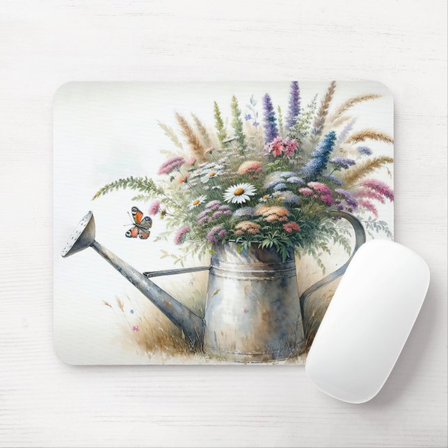 Tapis De Souris Fleurs sauvages dans la canette d'eau (Avec souris)