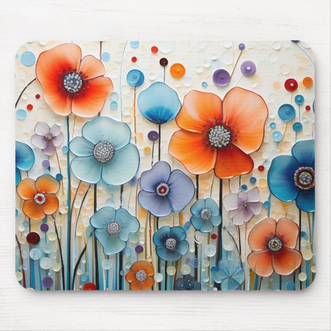 Tapis De Souris Fleurs sauvages de prairie en fleurs enchantés (Devant)