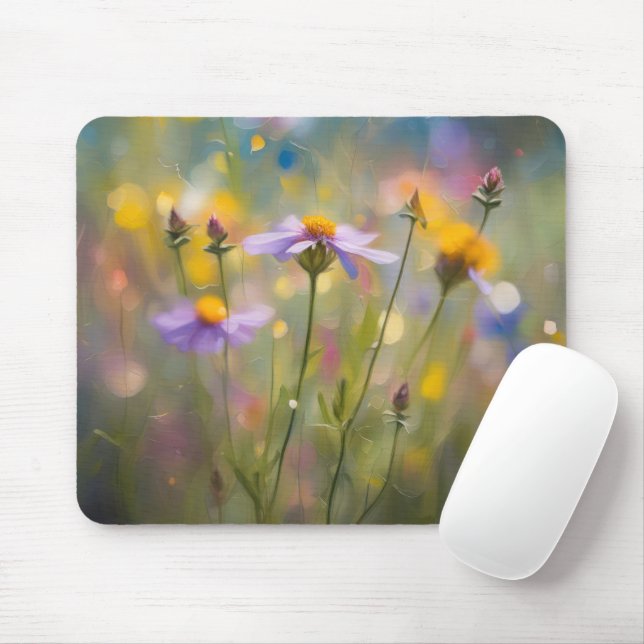 Tapis De Souris Fleurs sauvages éblouissants (Avec souris)