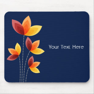 Tapis De Souris Fleurs stylisées - Bleu foncé 001744