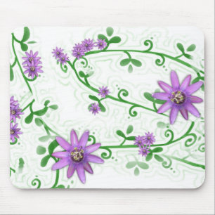 Tapis De Souris Fleurs sur des vignes Mousepad