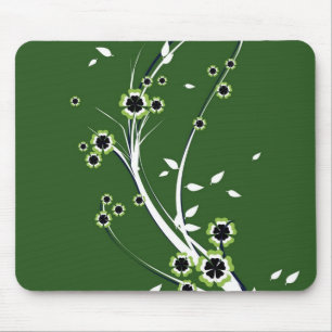 Tapis De Souris Fleurs sur vert - Mousepad