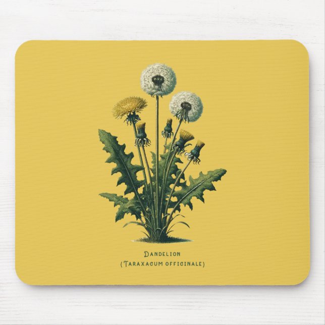 Tapis De Souris Fleurs Vintages jaunes (Devant)