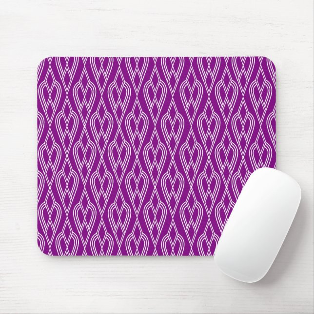 Tapis De Souris Fleurs violettes Art Déco (Avec souris)